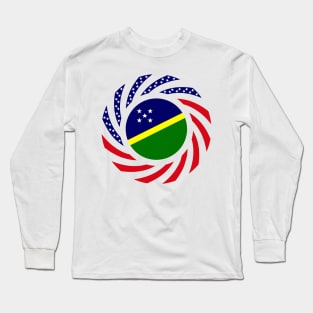 Solomon Islander American Multinational Patriot Flag Series Long Sleeve T-Shirt